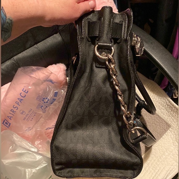 Michael Kors oversized, black with all silver hardware, handles and long strap - Picture 8 of 14